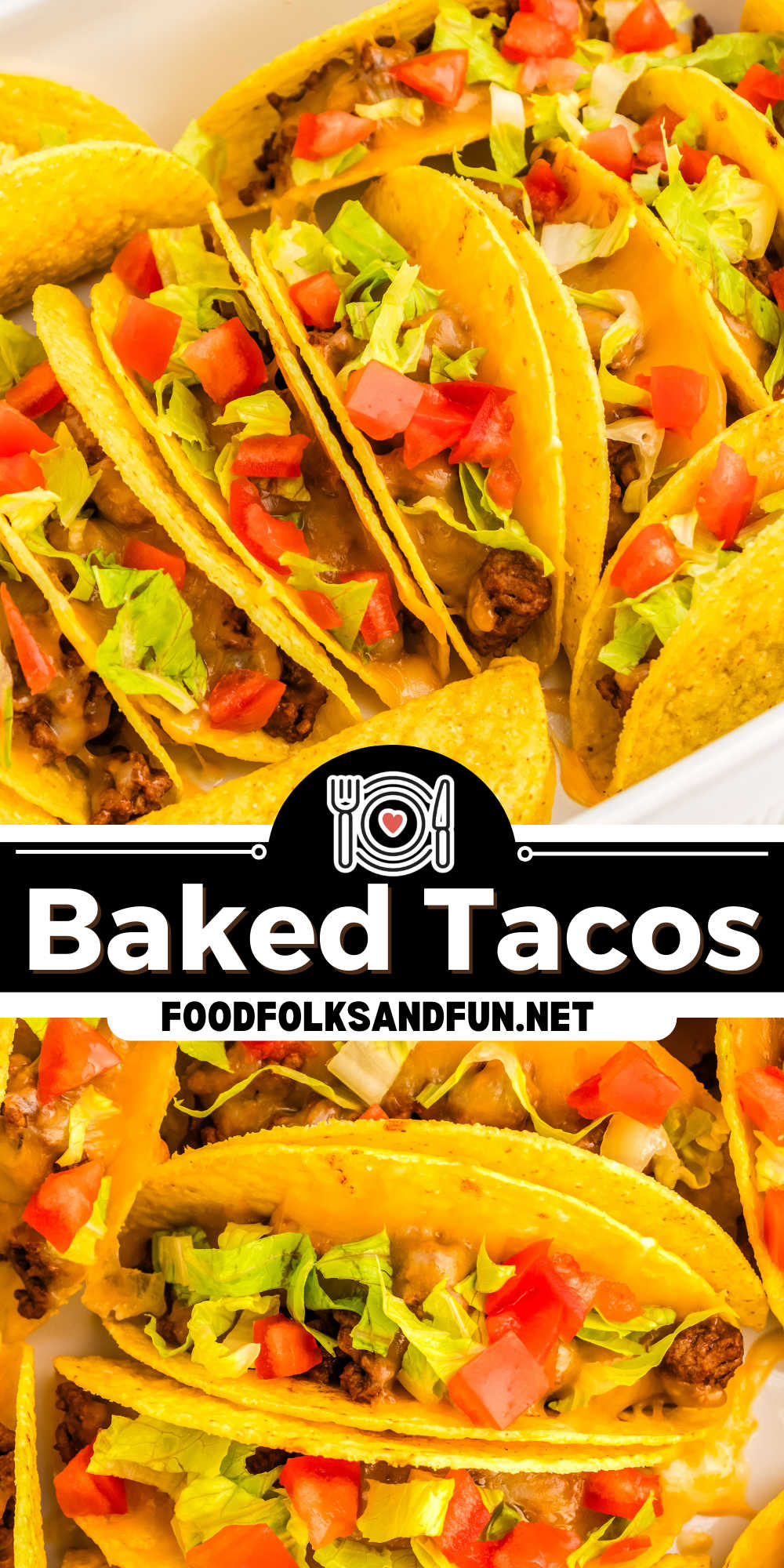 This simple Beef Tacos recipe delivers crispy shells, melty cheese, and endless topping possibilities, all baked to golden perfection in your oven. via @foodfolksandfun