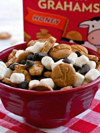 S'mores Snack Mix in a bowl