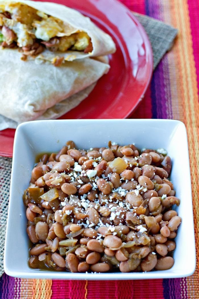 Green Chile Pinto Beans in a bowl