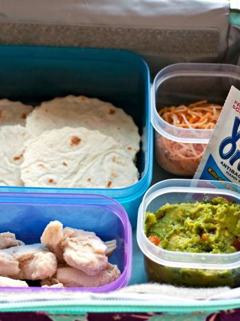 Lunch box Tacos in Tupperware containers