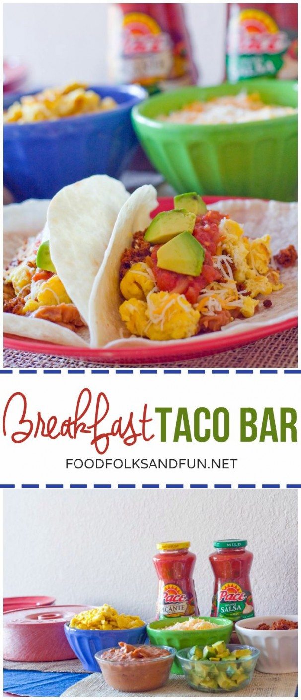 Picture collage of taco bar for Pinterest. 