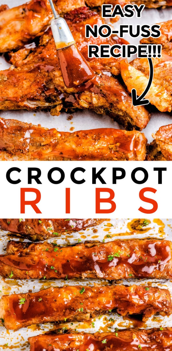 These Crockpot Spare Ribs are melt-in-your-mouth tender and so tasty! This is an easy, no-fuss recipe where the slow cooker does all the work. via @foodfolksandfun