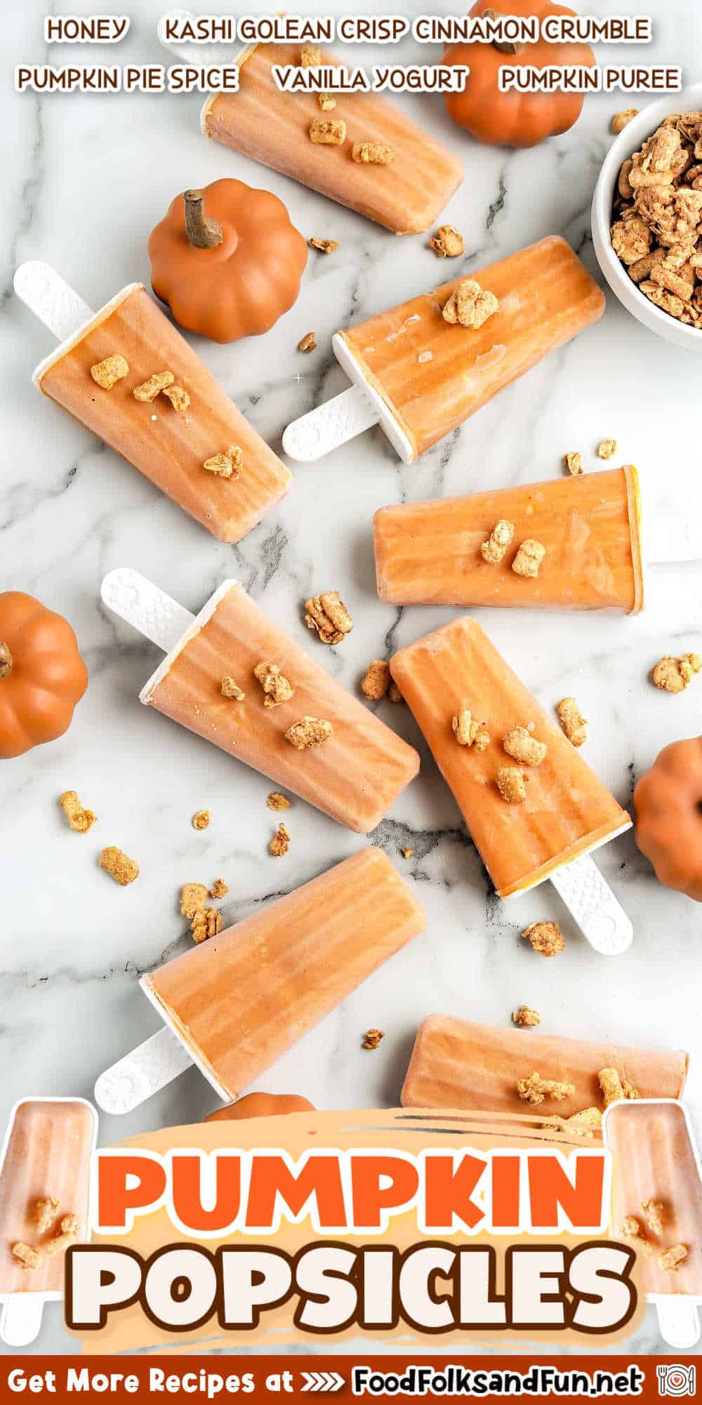 These pumpkin breakfast popsicles are a great way to start your day as an easy, on-the-go breakfast! Plus, they’re surprisingly filling and taste like pumpkin pie!

 via @foodfolksandfun