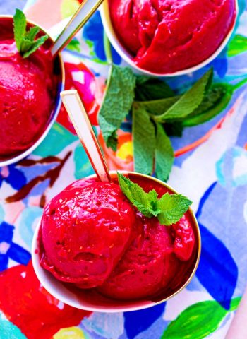 The perfect bowl of Raspberry Sorbet.