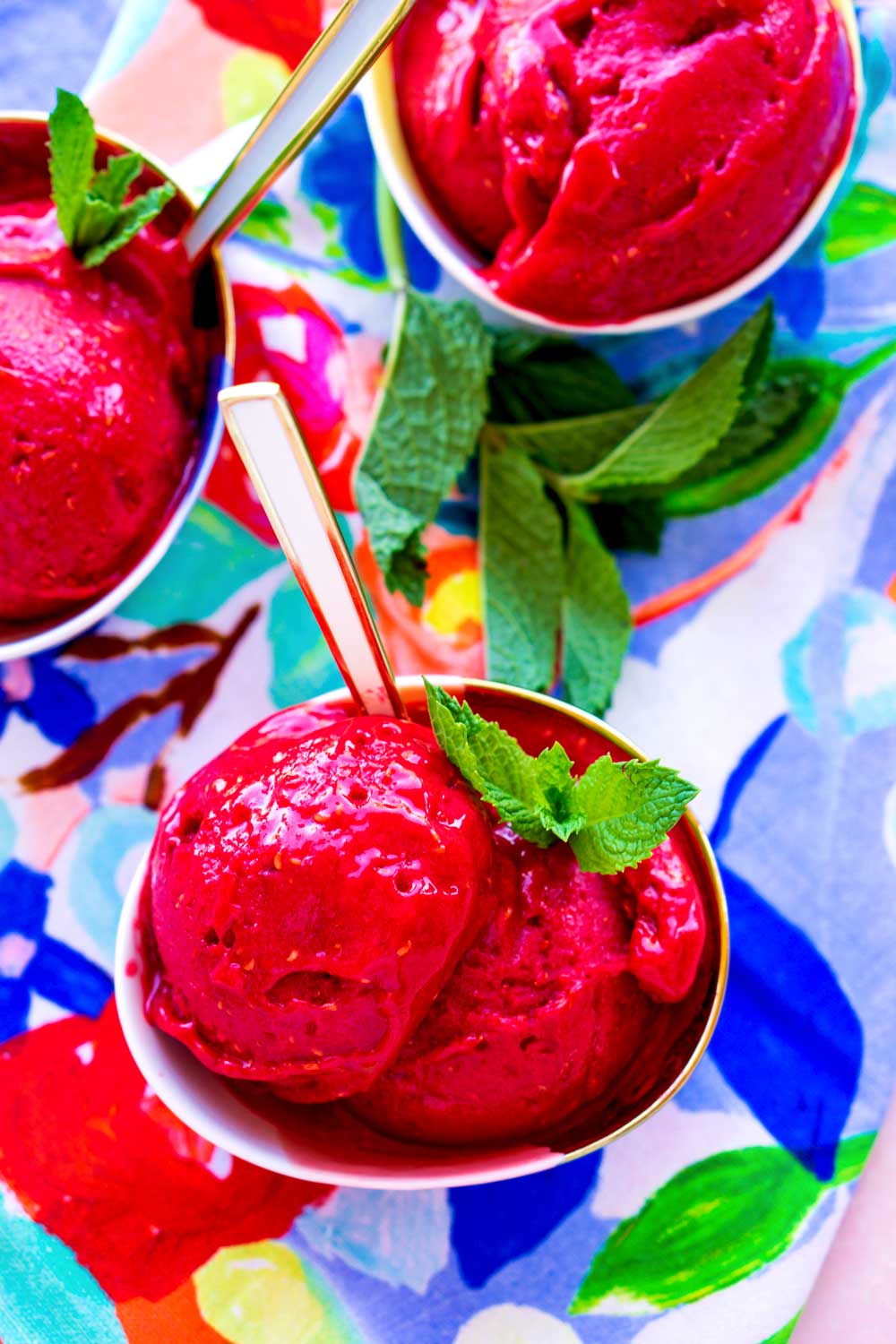 The perfect bowl of Raspberry Sorbet.