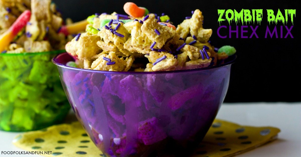 This Zombie Bait Chex Mix is a fun Halloween treat. Grab the kids, they’ll LOVE making it with you! Plus you’ll only need 4 ingredients!