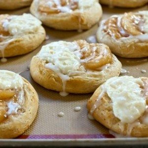 Apple Pie Danish Biscuits on a baking sheet