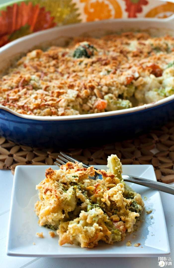 This Broccoli Cauliflower Cheddar Casserole is super quick & easy to prepare! Make it as a tasty side dish for your Thanksgiving table!