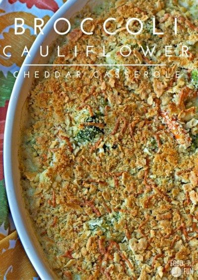 This Broccoli Cauliflower Cheddar Casserole is super quick & easy to prepare! Make it as a tasty side dish for your Thanksgiving table! 