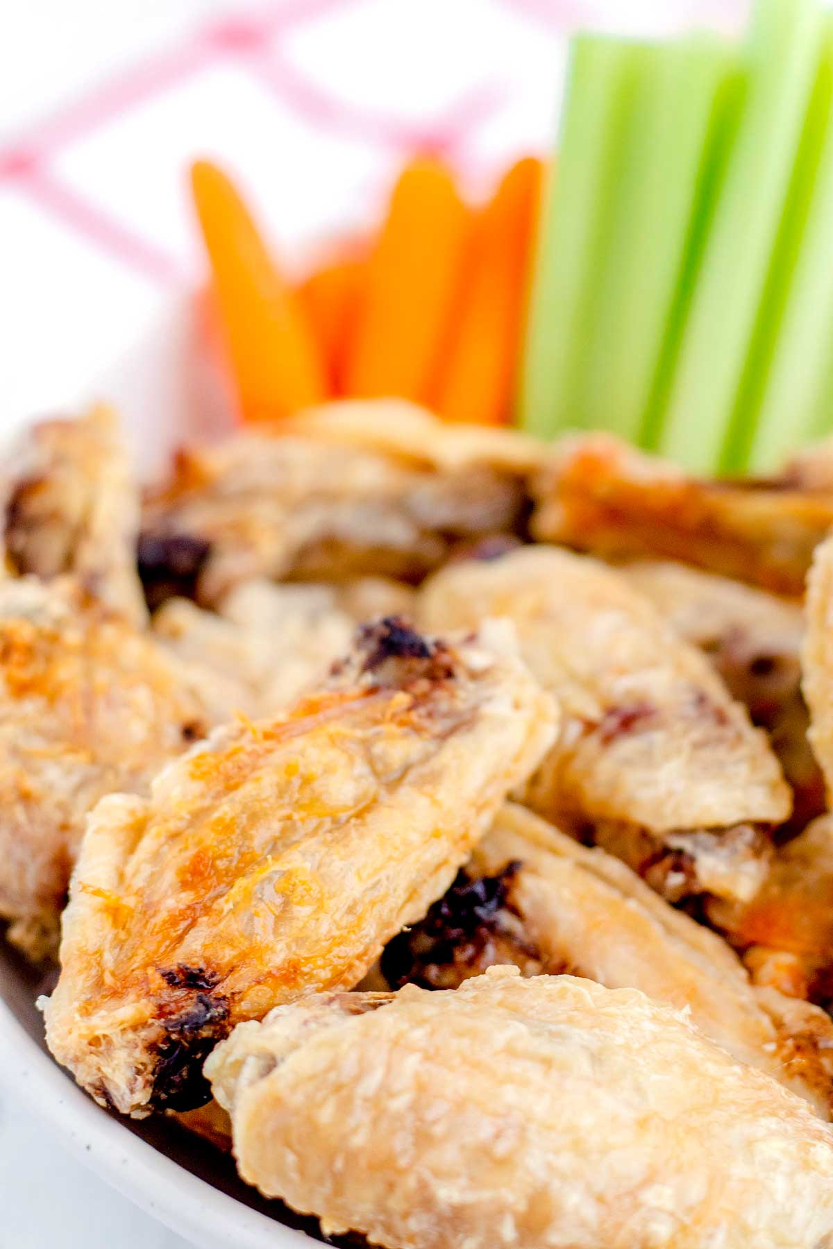 Baked Chicken Wings served without sauce.