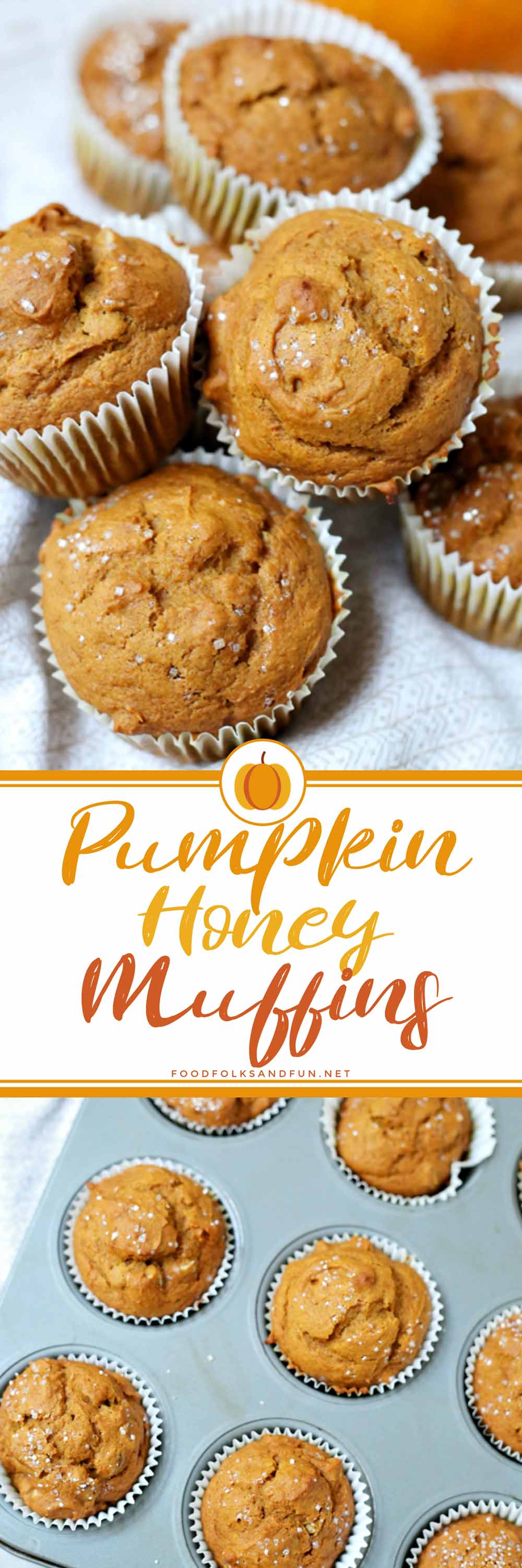 These Pumpkin Honey Muffins are easy to make and are made with honey instead of sugar! They're also an easy breakfast option for weekdays or holidays! via @foodfolksandfun