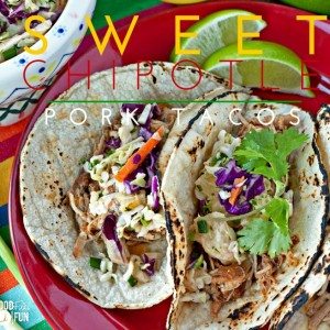 This Sweet Chipotle Pork Tacos recipe is an easy slow cooker recipe that is flavorful and a real crowd-pleaser!