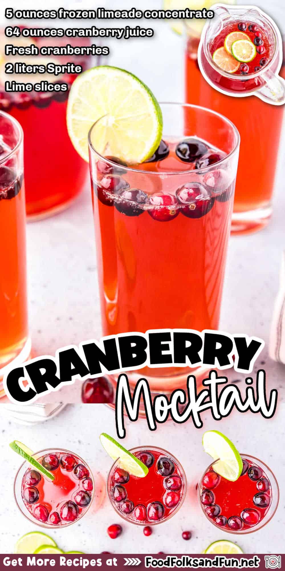 Make this Cranberry Mocktail recipe for your next holiday party. It’s the perfect festive mocktail for winter celebrations! via @foodfolksandfun