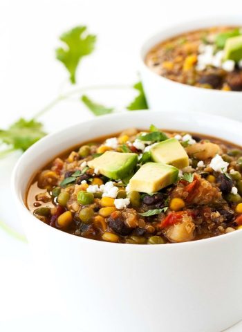 A bowl of Southwest Quinoa Stew in a bowl