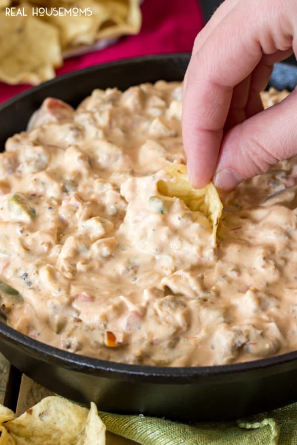 Sausage Cream Cheese Dip in a bowl