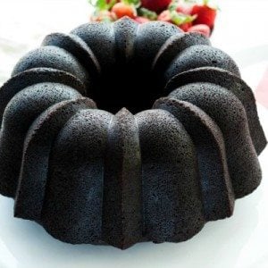 Dark Chocolate pound Cake before frosting