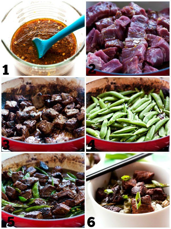 A collage of Sichuan Style Orange Beef with text overlay for Pinterest