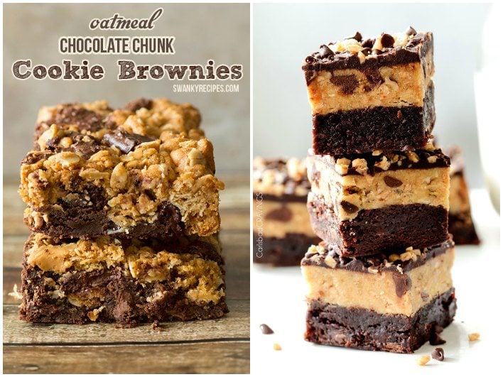 Brownie recipes in a collage with text overlay for Pinterest