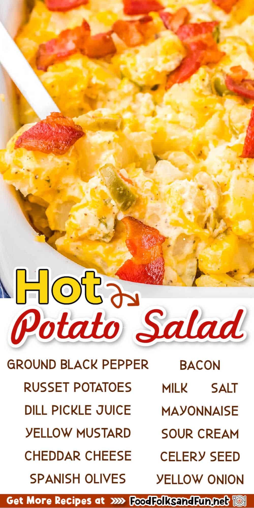 This Baked Potato Salad is your favorite potato salad recipe turned into a warm and cheesy casserole. It's comfort food at its finest!  via @foodfolksandfun
