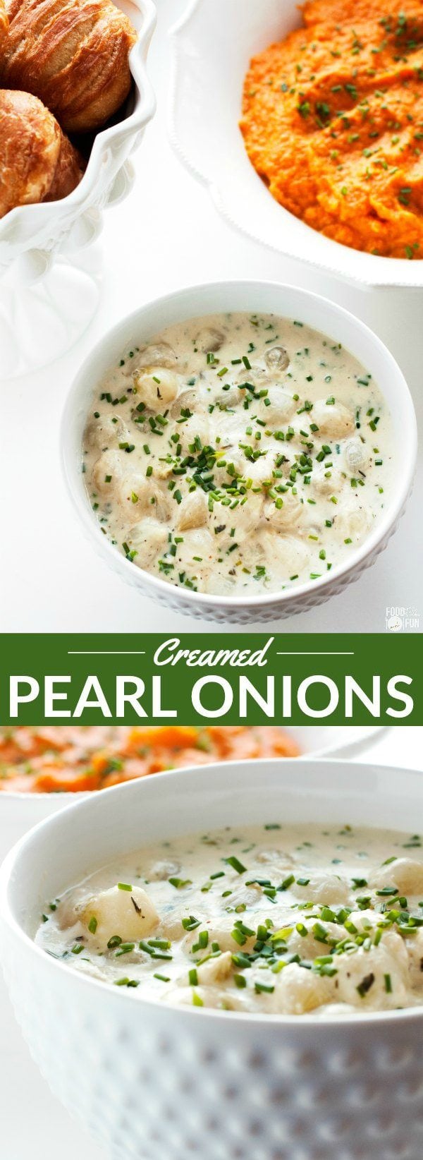 Overheard picture of creamed pearl onions.