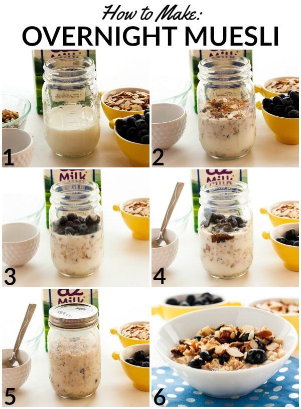 This Overnight Blueberry-Almond Muesli recipe is an easy grab-and-go breakfast for busy weekday mornings. 
