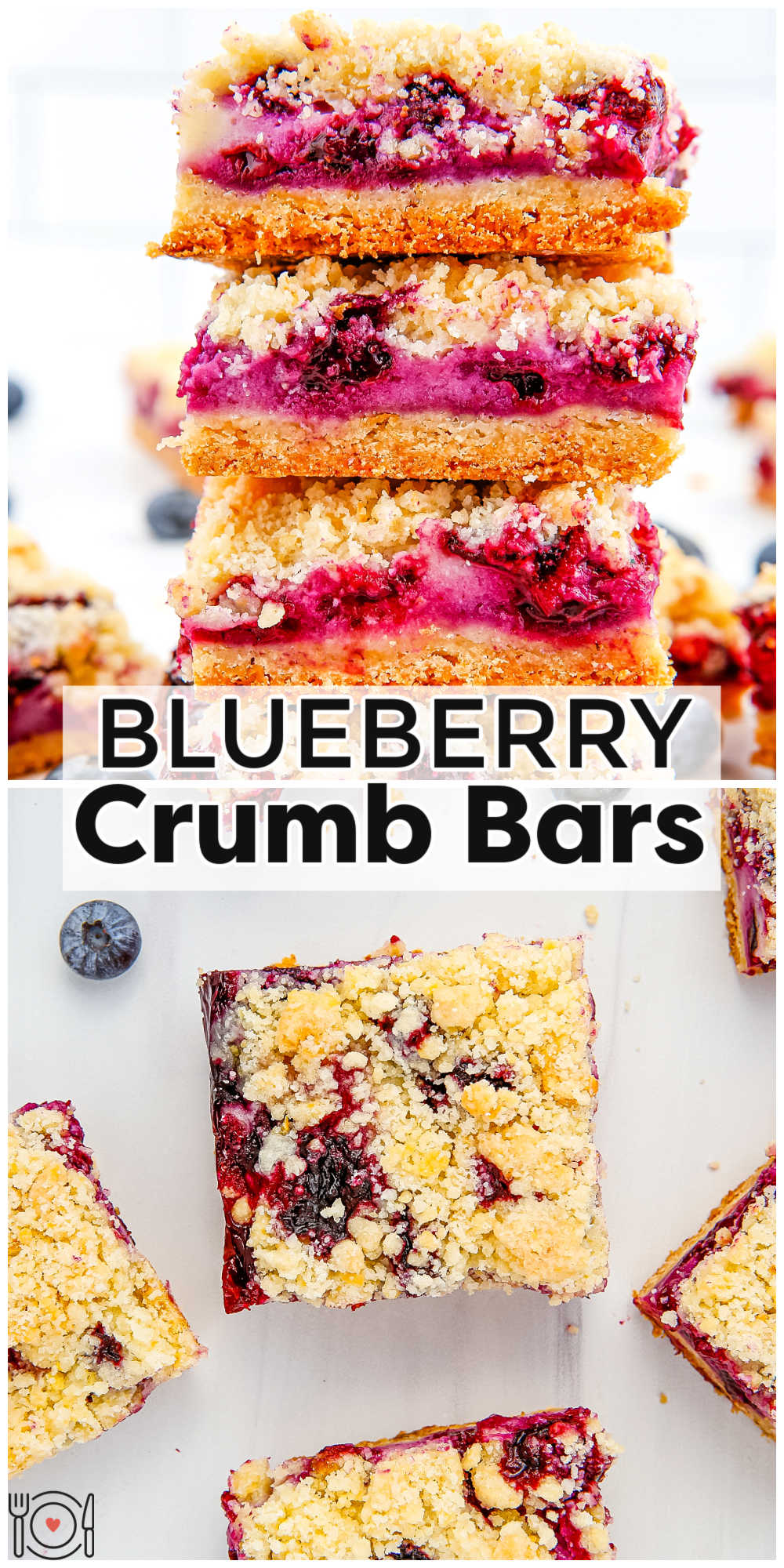 Blueberry Crumb Bars are just the thing for using up fresh, in-season blueberries! They have a buttery lemon and ginger-infused crumble topping and crust.  via @foodfolksandfun
