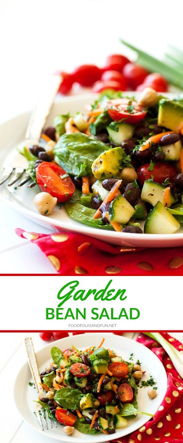 This Garden Bean Salad is perfect as a barbecue side dish, lunch, or even hearty enough for dinner! Plus it's easy to make and easy on the budget! via @foodfolksandfun