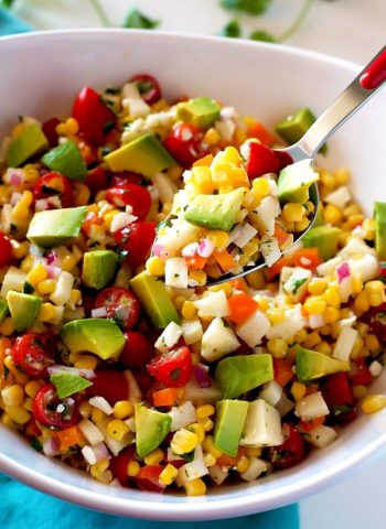 This Mexican Corn Salad recipe is a great side dish or appetizer.