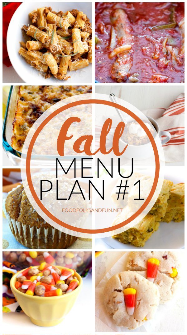 a collage of various dinner recipes for Fall with text overlay for Pinterest