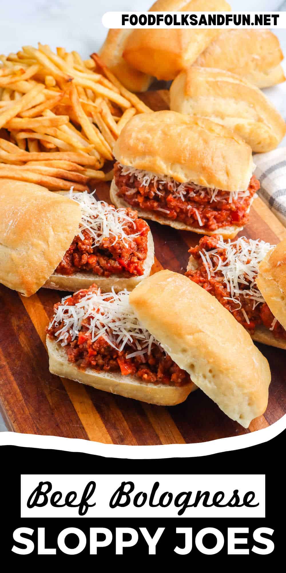 Elevate your weeknights with these Italian Sloppy Joes. The Beef Bolognese mixture will surely be a hit for easy dinners! via @foodfolksandfun