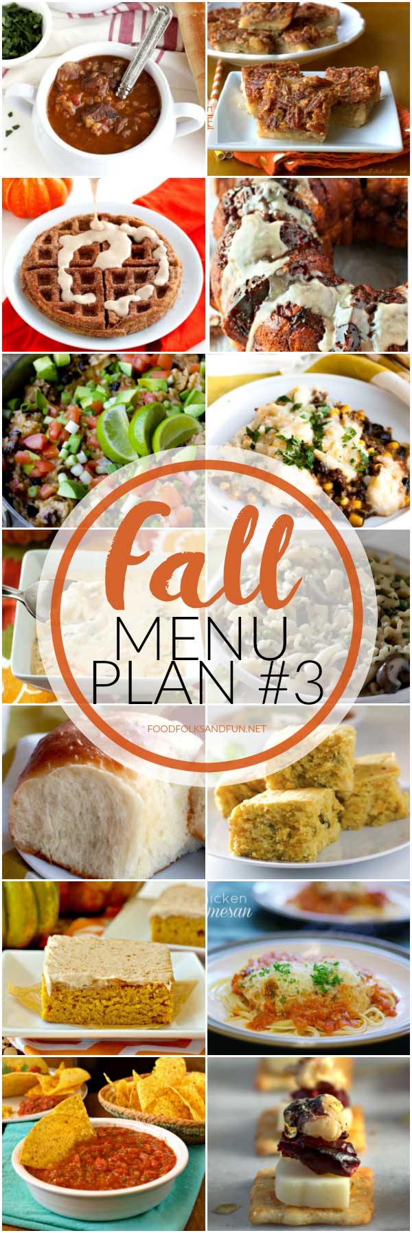 Fall-themed dinner recipes in a collage with text overlay for Pinterest