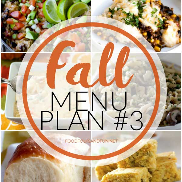 A collage of Fall-themed dinner ideas with text overlay for Pinteres