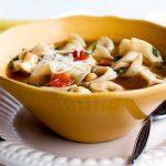 A bowl of Tortellini Soup