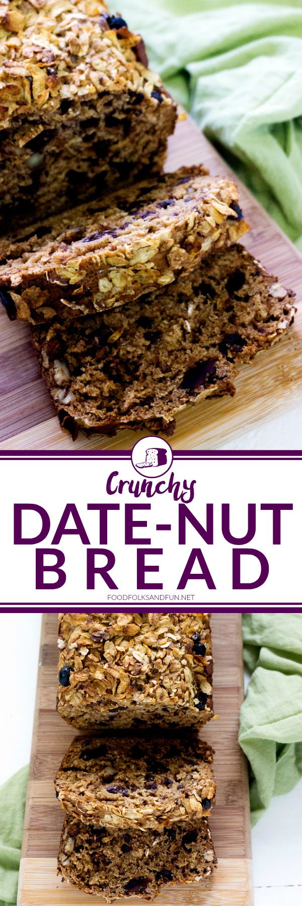 This Date Nut Bread Recipe is delicious, hearty, and so tasty. It has a crunchy topping, and it's one of my favorite ways to start the day!