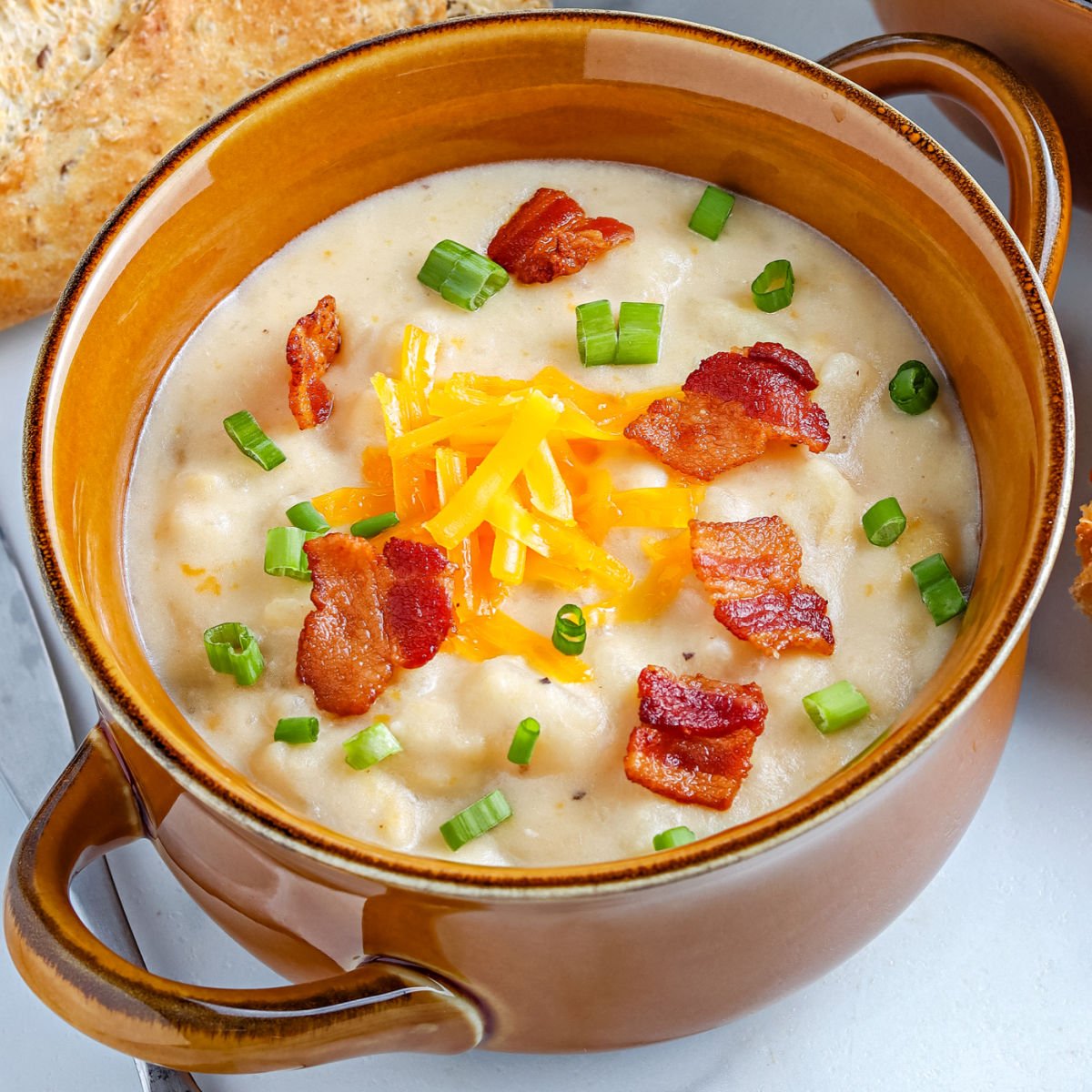 Loaded Baked Potato Soup Crock Pot Recipe • Food Folks and Fun