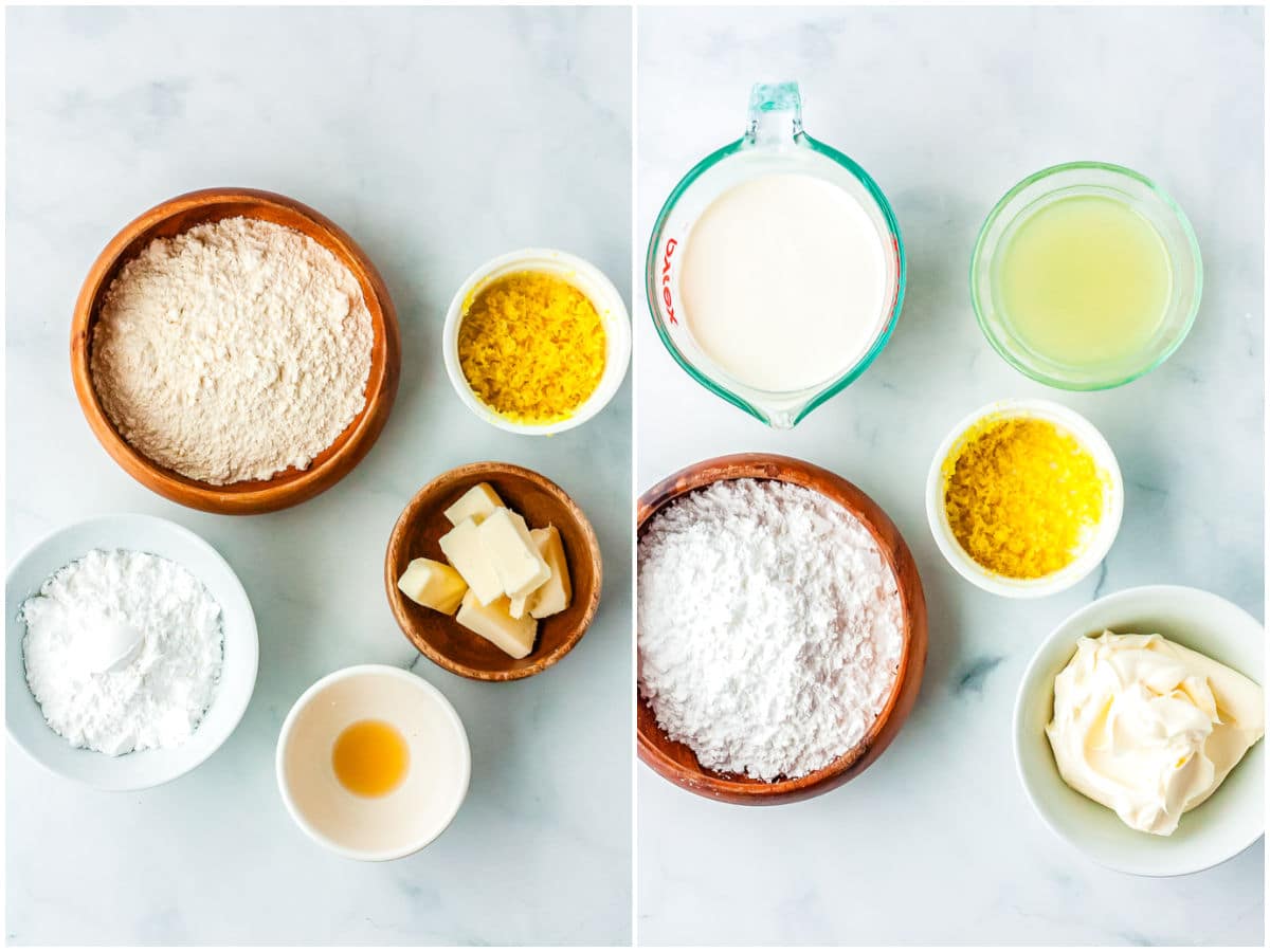 The recipe ingredients laid out mise en place.