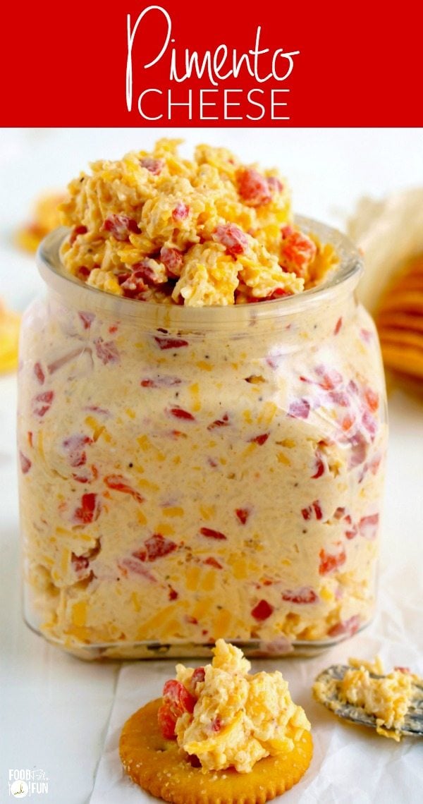 Cheese spread in a jar and spread on crackers.