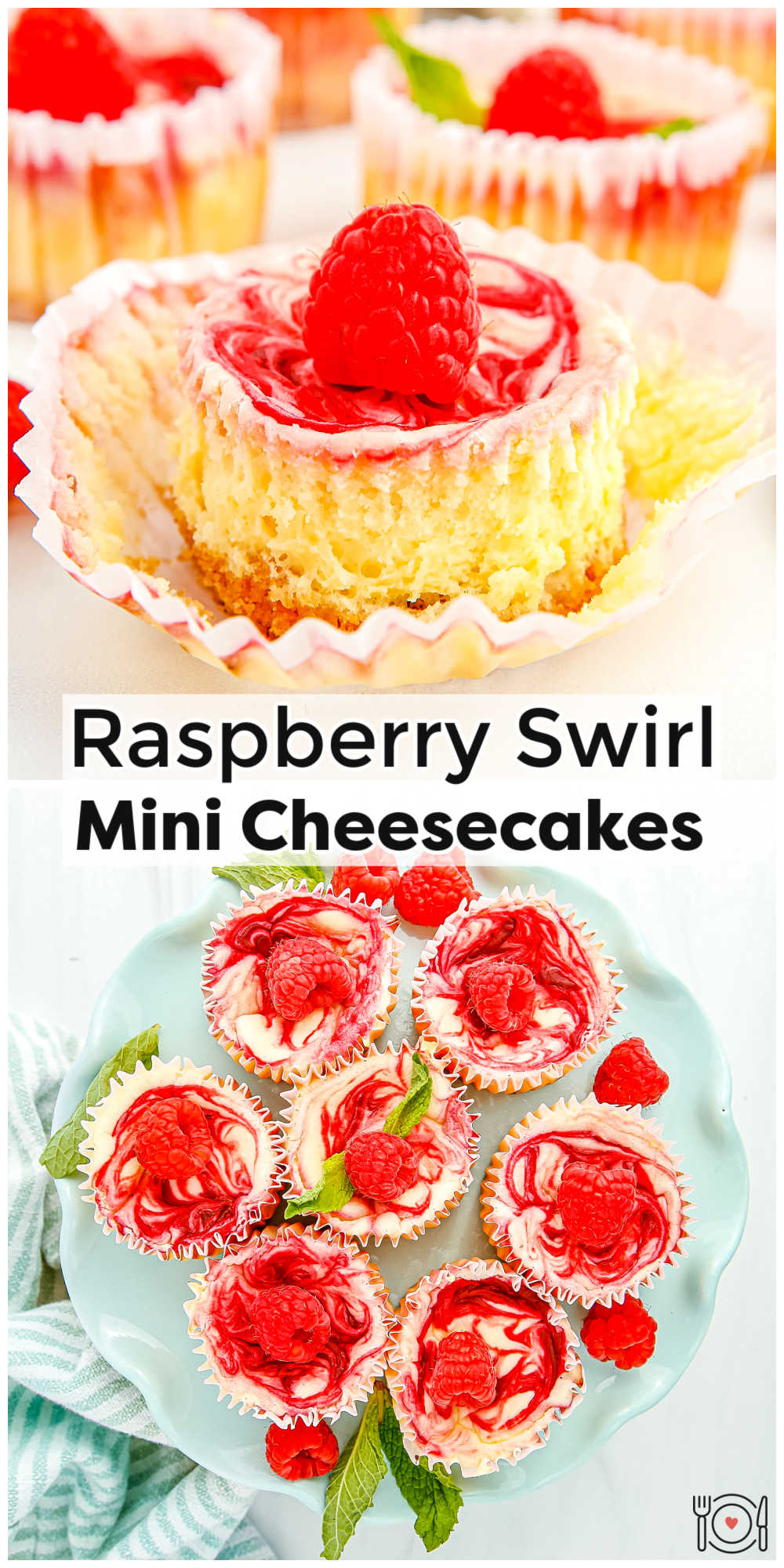 These Raspberry Swirl Cheesecake Cupcakes will become an instant favorite. They're pretty to look at, delicious, and super easy to make. via @foodfolksandfun