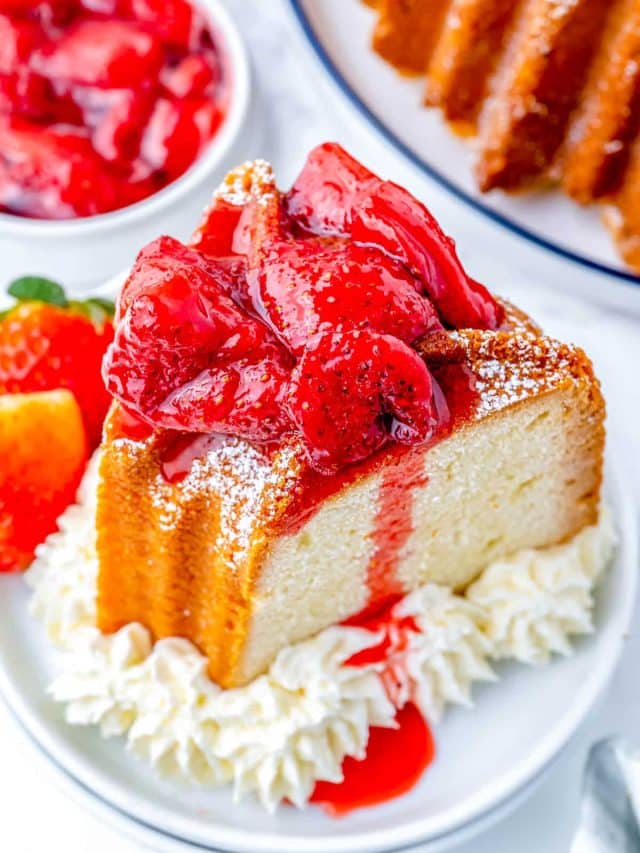 Cream Cheese Pound Cake with Strawberry Topping Story