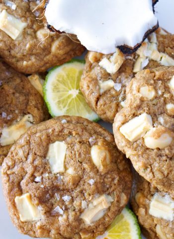 Paradise Cookies with White Chocolate, Macadamia Nuts, Coconut, Lime Zest, and Sea Salt