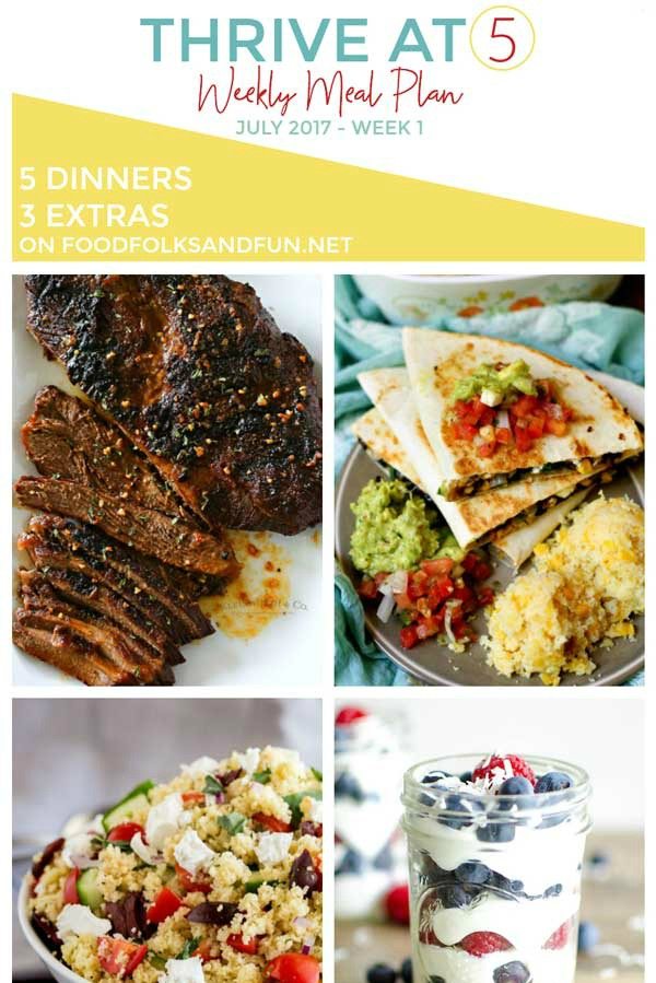 A collage of dinner recipes with text overlay for Social Media