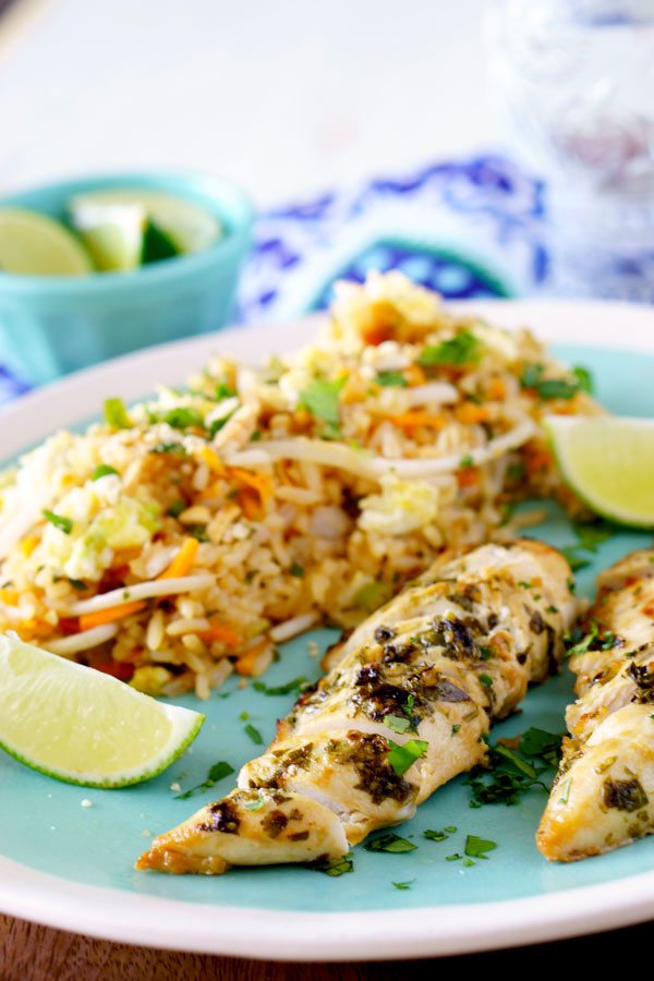 Cilantro Thai Chicken Recipe that can be made in the over or grill!