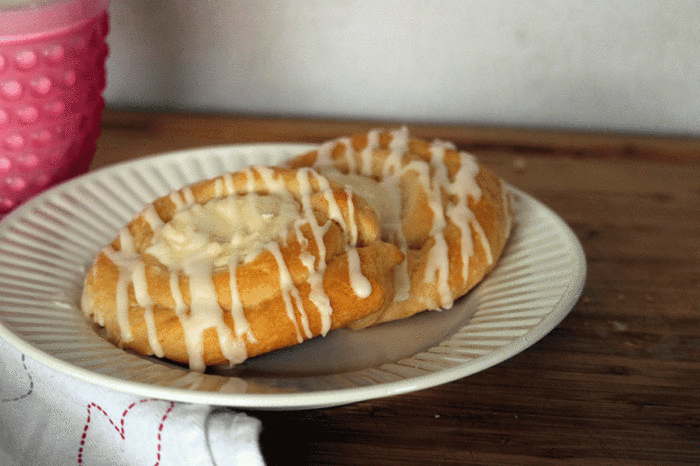 Two Cream Cheese Danishes on a plate