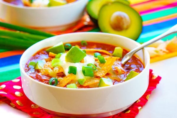 You only need 20 minutes to make this tasty Chicken Taco Soup recipe.