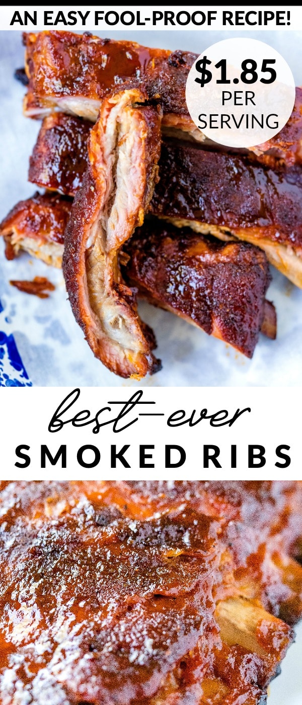 This Smoked Ribs recipe is juicy, succulent, and so flavorful. These smoked spare ribs are perfect for your next summer BBQ and cost just $1.85 per serving to make! via @foodfolksandfun