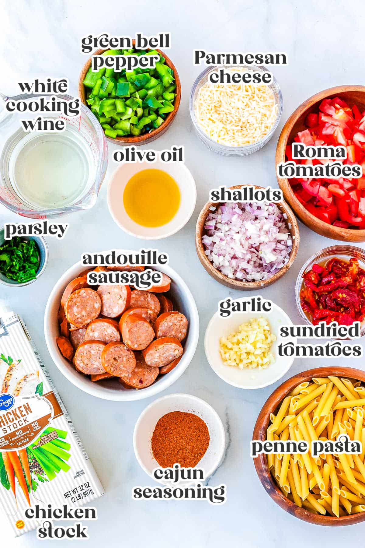The ingredients with text overlay labeling each ingredient.