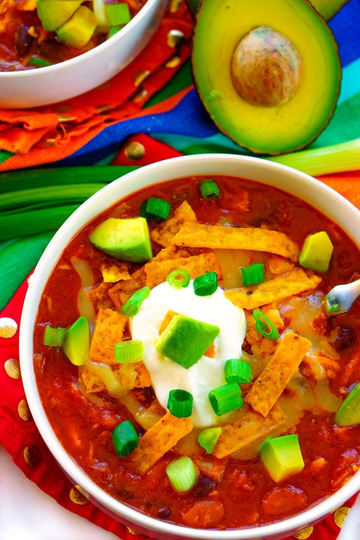Pantry Chicken Taco Soup – made in 20 minutes!