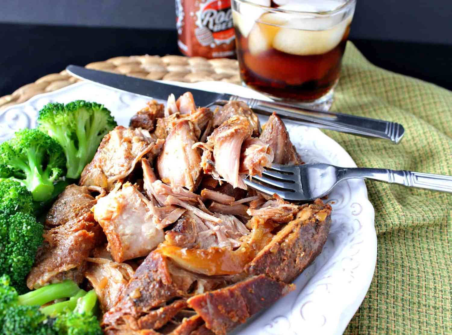 Slow Cooker root beer country ribs on a plate