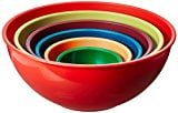 various sizes of colorful mixing bowls