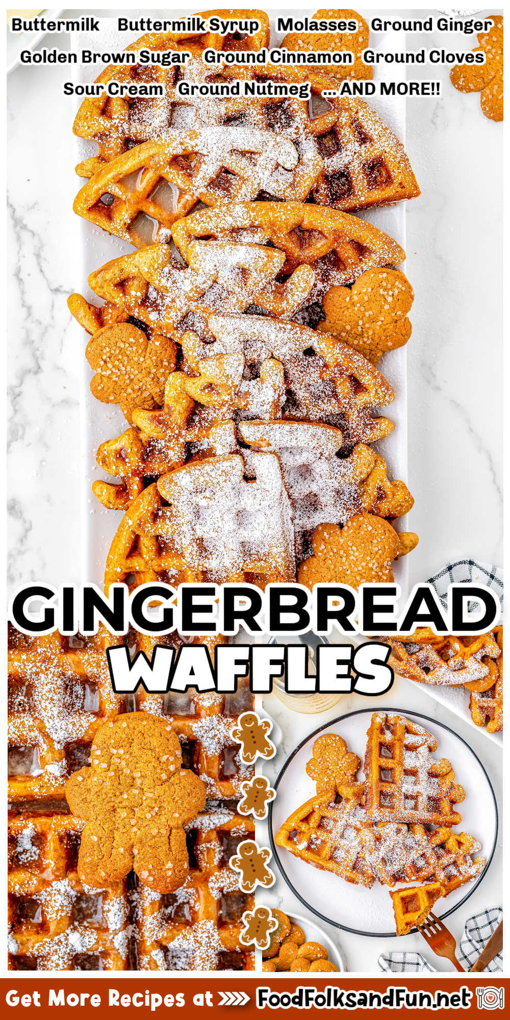 These Gingerbread Waffles are the perfect breakfast for the holiday season. They’re a little bit spicy, sweet, and completely delicious. via @foodfolksandfun